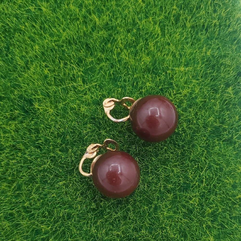 Bakelite Rush Drop Earrings Clip On!  E1012